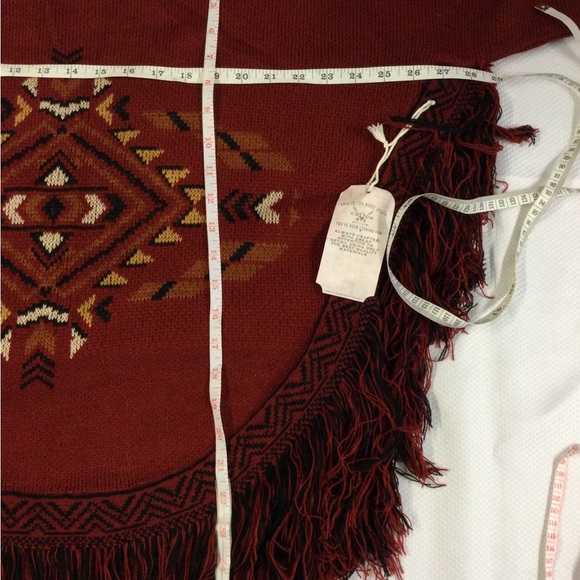 COTTON & RYE WOMEN'S SOUTHWESTERN KNIT FRINGE PONCHO SIZE MEDIUM NWT - Picture 16 of 16